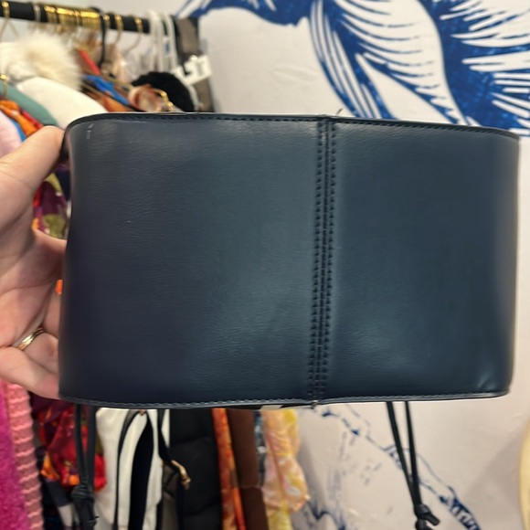 Halston Navy Bucket Bag - Picture 3 of 4